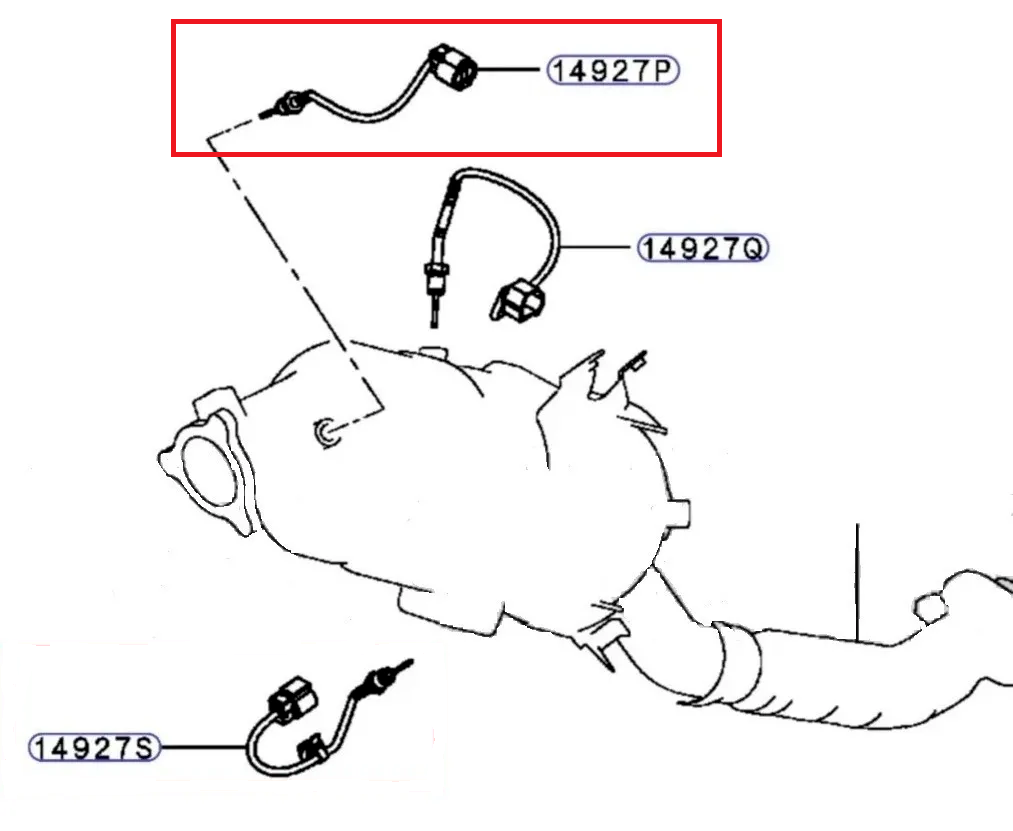 Exhaust Gas EGT DPF Temperature Sensor For Mitsubishi Triton MQ MR 2.4 Diesel 15