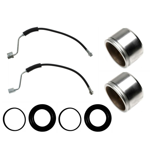 Front Brake Caliper Kit Hose Line Piston Seal Set LH RH for Ford F100 1981-1984