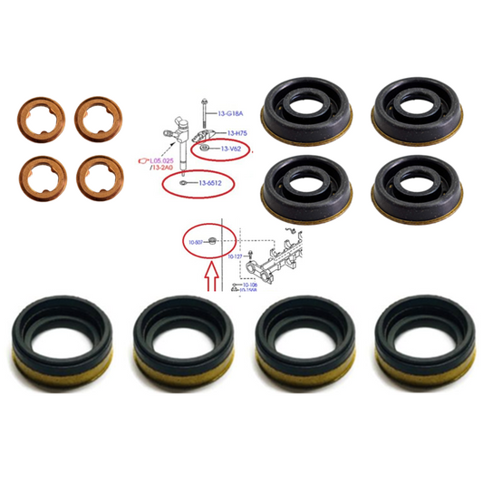 4 x Mazda BT-50 BT50 2.5 3.0 Diesel Cylinder Head Injector Seal and Washer Kit