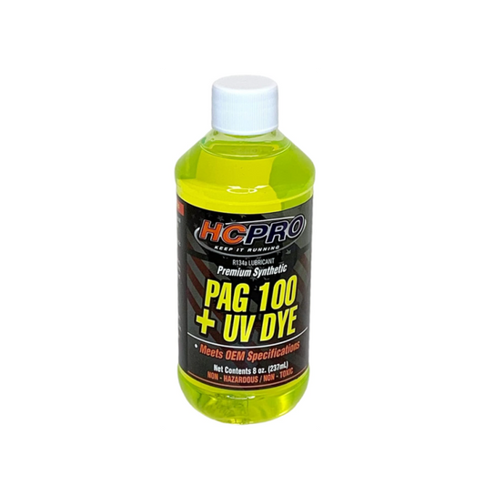 HCPro  PAG 100 Oil & UV Dye Compressor Oil U/V Dye 237ml Car Air Conditioning