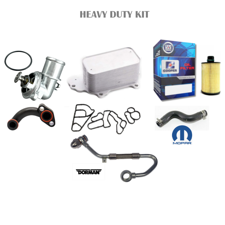 Oil Cooler & Gasket Thermostat & Housing Water ByPass Tube Turbo Coolant Hose Kit for Grand Cherokee WK 3.0D Diesel CRD