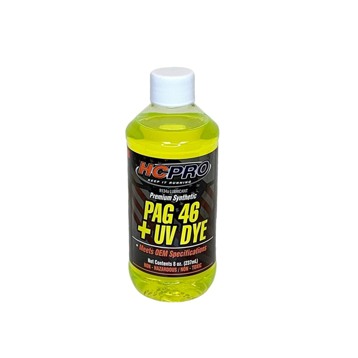 HCPro PAG 46 Oil & UV Dye Compressor Oil U/V Dye 237ml Car Air Conditioning