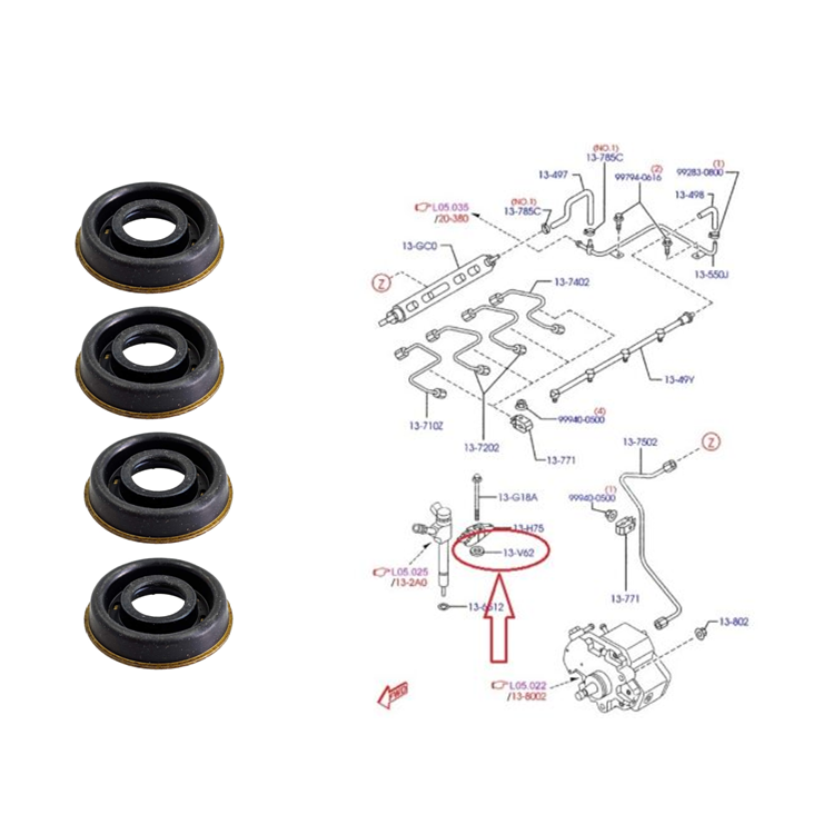 4 X Ford Ranger PJ PK Mazda UN BT-50 BT50 Diesel Injector Clamp Bolt Seals